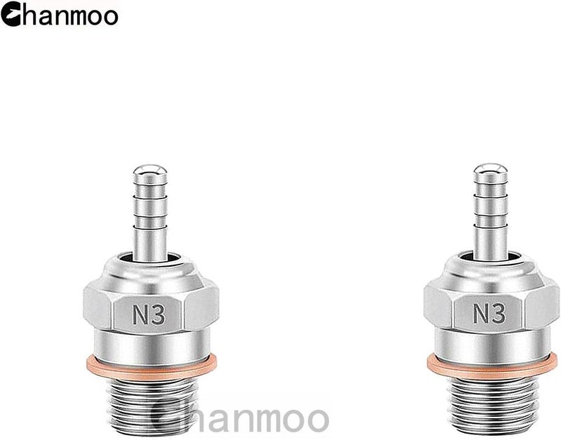 Chanmoo 2PCS 70117H Hot Glow Plugs No.3 N3 N4#3#4 Spark Nitro Engine Parts Replace OS for Traxxas Losi HPI Redcat HSP Himoto RC Car Truck Buggy (N3) - Image 2